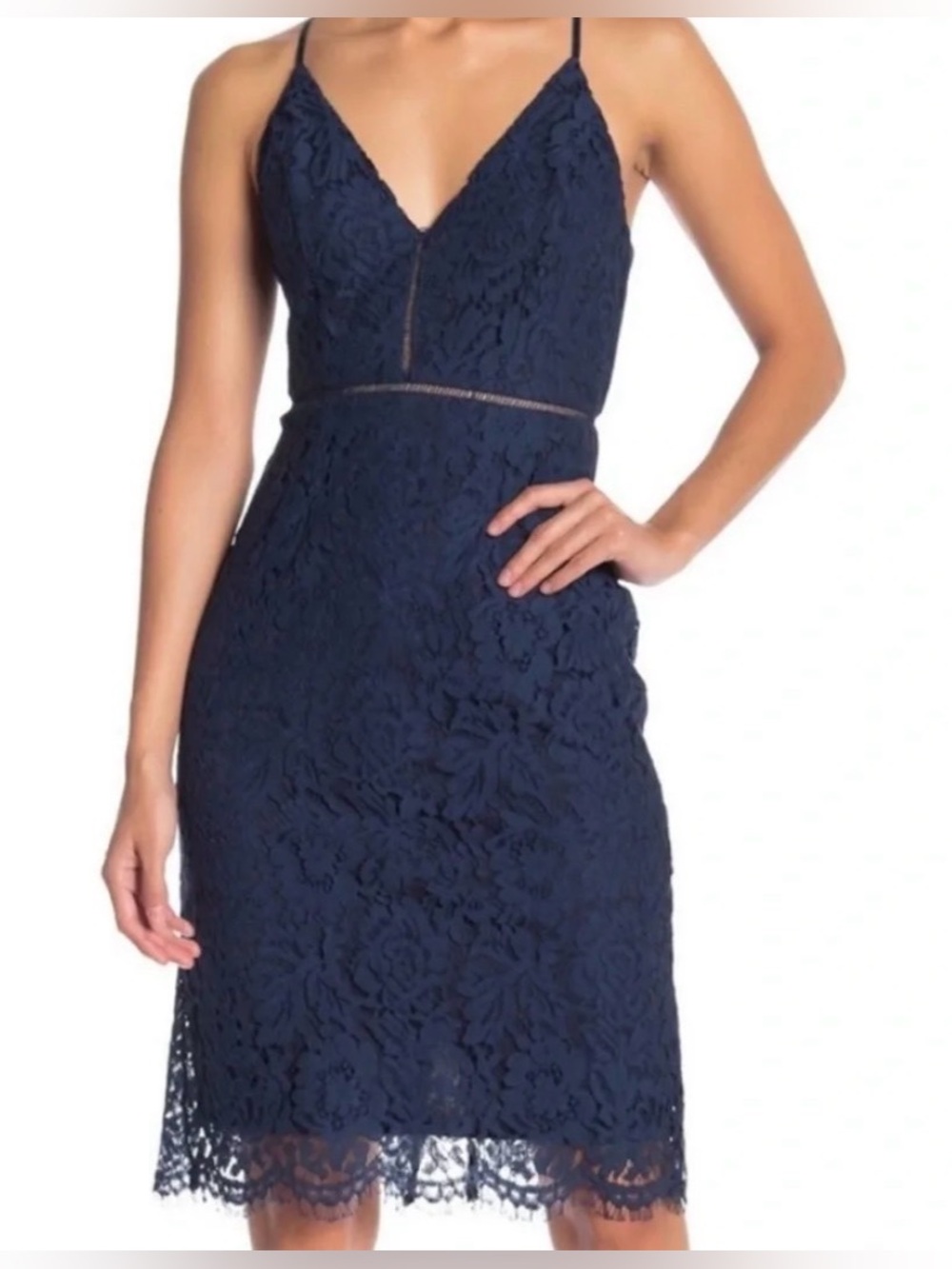 ASTR The Label sleeveless dress lace spaghetti strap cocktail formal evening XL
